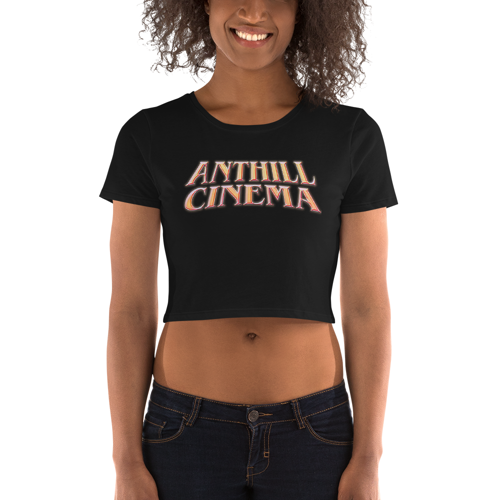 Vintage Horror Logo Anthill Cinema Women s Crop Tee